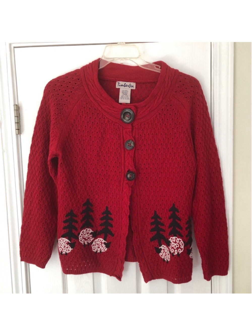 Vintage Timberlea Cozy Embroidered Festive Seasonal Novelty Sweater Size L Retro